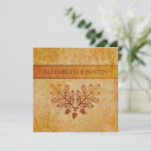 Invitation de mariage automnal aux feuilles de lau (Debout devant)