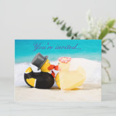 Invitation de mariage aux canards sur la plage - M (Debout devant)