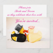 Invitation de mariage aux canards sur la plage - M (Devant / Derrière)