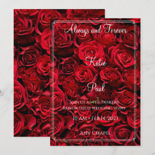 Invitation de mariage aux élégantes roses rouges