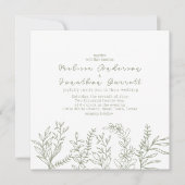 Invitation de mariage aux fleurs de sauge Boho Ros (Devant)