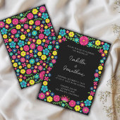 Invitation de mariage aux fleurs mexicaines coloré