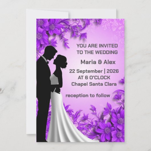 ✨ Invitation de mariage aux fleurs pour la configu (Devant)