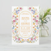 Invitation de mariage aux fleurs sauvages (Debout devant)