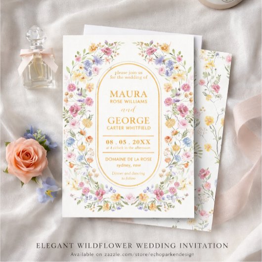 Invitation de mariage aux fleurs sauvages