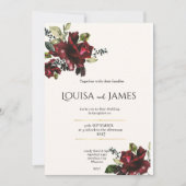 Invitation de mariage aux florales luxueuses (Devant)