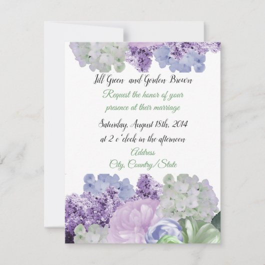 Invitation de mariage aux florales mixtes magnifiq (Devant)