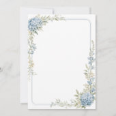 Invitation de mariage aux hydrangeas bleus floraux (Dos)