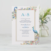 Invitation de mariage aux paons (Debout devant)