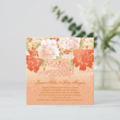 Invitation de mariage aux pivoines à la crème roug (Debout devant)