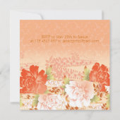 Invitation de mariage aux pivoines à la crème roug (Dos)