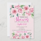 Invitation de mariage aux roses aquarelles (Devant)
