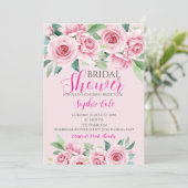 Invitation de mariage aux roses aquarelles (Debout devant)