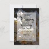 Invitation de mariage aux roses blanches (Devant)