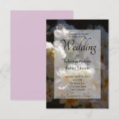 Invitation de mariage aux roses blanches (Devant / Derrière)