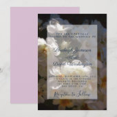 Invitation de mariage aux roses blanches (Devant / Derrière)