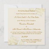 Invitation de mariage aux roses blanches et crème  (Dos)