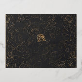 Invitation de mariage aux roses dorées (Verso)