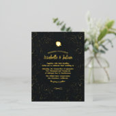Invitation de mariage aux roses dorées (Debout devant)