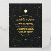 Invitation de mariage aux roses dorées (Recto)