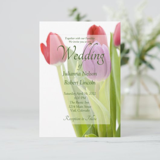 Invitation de mariage aux tulipes (Debout devant)