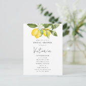 Invitation de mariage avec aquarelle et citrons (Debout devant)