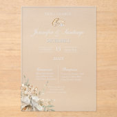 Invitation de mariage avec bouquet et bague (Recto)