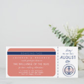 Invitation de mariage avec carte d'embarquement po (Debout devant)
