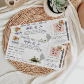 Invitation de mariage avec carte d'embarquement po