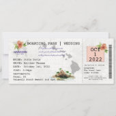 Invitation de mariage avec carte d'embarquement po (Devant)