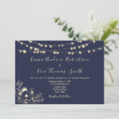 Invitation de mariage avec code QR et guirlande lu (Debout devant)