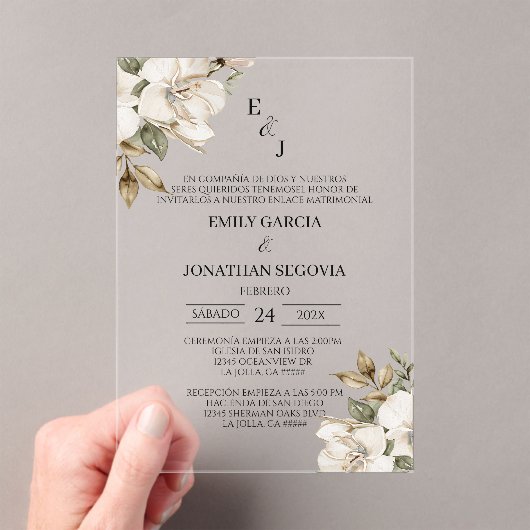 invitation de mariage avec des fleurs blanches (In situ (ordinateur de poche))