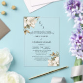 invitation de mariage avec des fleurs blanches (Insitu (Mariage))