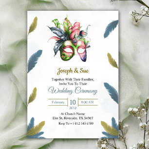 Invitation de mariage avec des fleurs tropicales