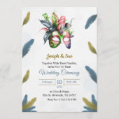 Invitation de mariage avec des fleurs tropicales (Devant)