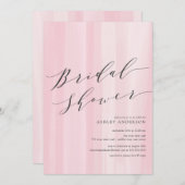 Invitation de mariage avec des rayures aquarelles  (Devant / Derrière)