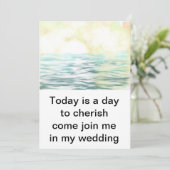 Invitation de mariage avec design de lac (Debout devant)