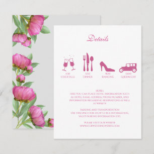 Invitation de mariage avec détails sur les pivoine