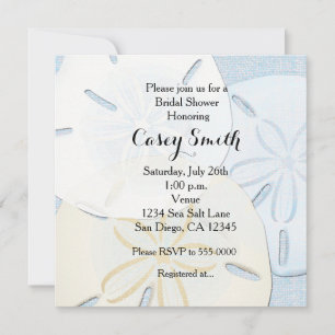 Invitation de mariage avec dollar de sable et toil