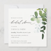Invitation de mariage avec feuillage de eucalyptus (Devant)