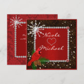 Invitation de mariage avec FLCON DE CRISTAL (Devant / Derrière)