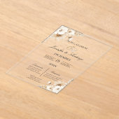 Invitation de mariage avec fleur blanche (Poser)