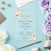 Invitation de mariage avec fleur blanche (Insitu (Mariage))
