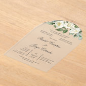 Invitation de mariage avec fleurs blanches et verd (Poser)