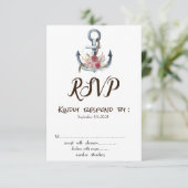 Invitation de mariage avec fleurs d'ancre à l'aqua (Debout devant)