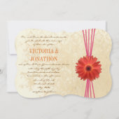 Invitation de mariage avec Gerber Daisy Fuchsia Da (Devant)
