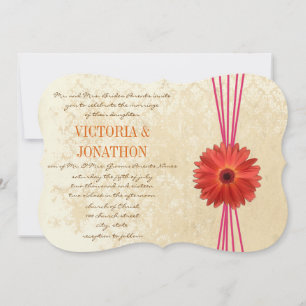 Invitation de mariage avec Gerber Daisy Fuchsia Da