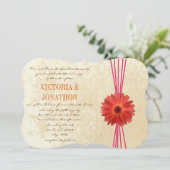 Invitation de mariage avec Gerber Daisy Fuchsia Da (Debout devant)