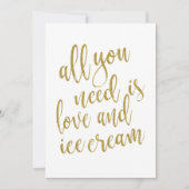 Invitation de mariage avec glace au glitter doré (Devant)