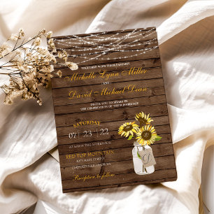 Invitation de mariage avec guirlande de lumières d